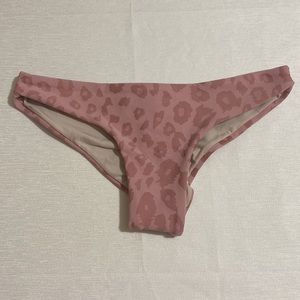 PILYQ Women's Pink Leopard Basic Ruched Teeny Bikini Bottom Size S